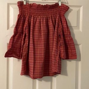 Off the Shoulder Stripe Print Top